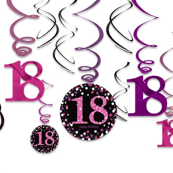 Deko 18.Geburtstag Glitter-Spiralen 1 - Produkte von Pinke Glitzerwelt Deko 18.Geburtstag Glitter-Spiralen