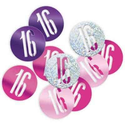 Konfetti-Deko 16. Geburtstag pink-glitzernd