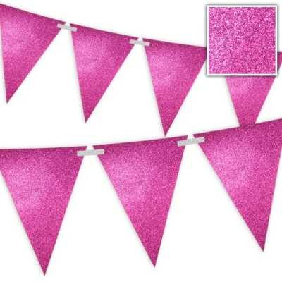 Wimpelkette Pink-Glitzer 6m