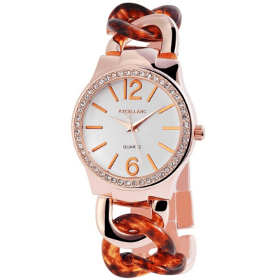 Damenuhr mit Kristall- Steinchen und Metallarmband
