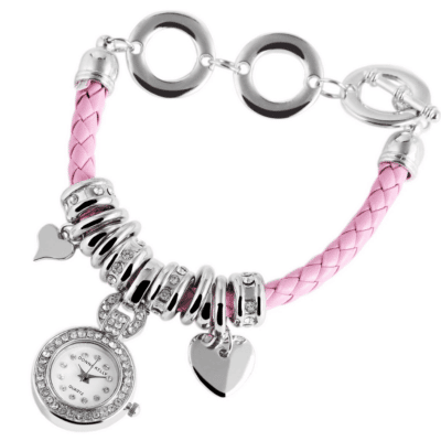 Damenuhr als Armband pink