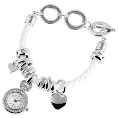 Damenuhr als weißes Armband