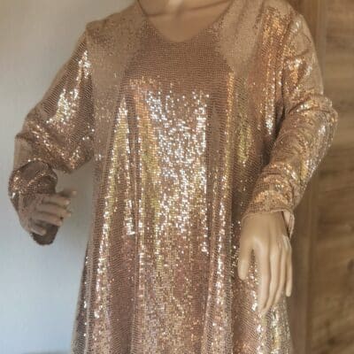 elegantes, legeres Glitzerkleid gold in Gr.M/L