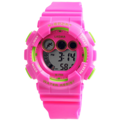 Mädchenuhr in pink mit vielen Funktionen