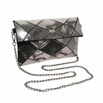 Handtasche/Clutch in Schlangenspiegeloptik